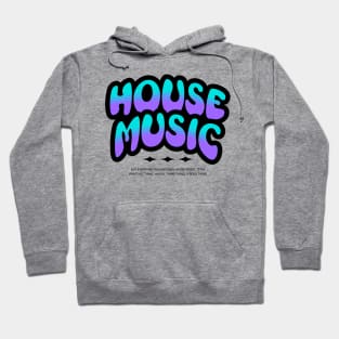 HOUSE MUSIC  - Bubble Outline Two Tone (black/purple/blue) Hoodie